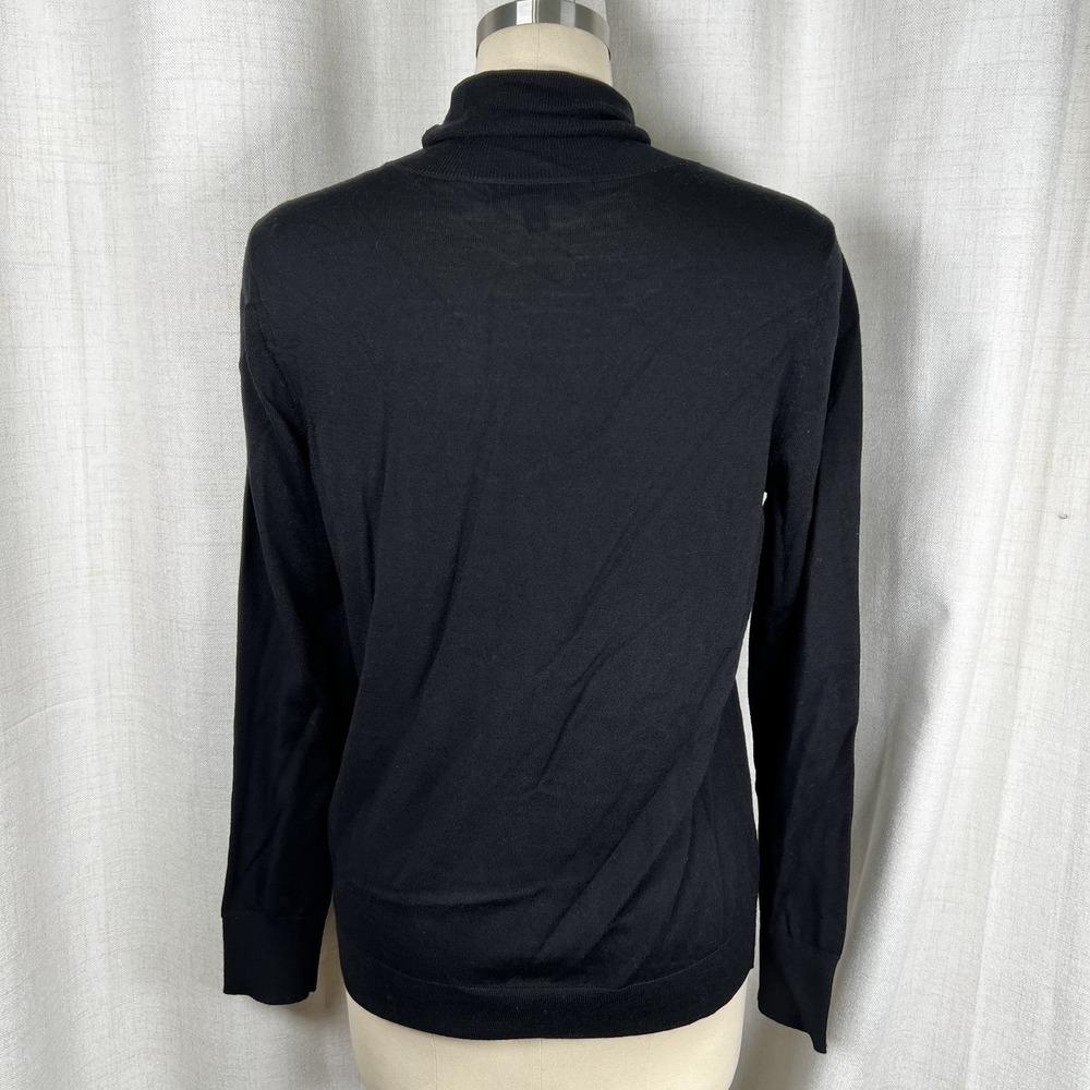 NEW! Banana Republic 100% Merino Wool Turtleneck Sweater Black Women's Large - Picture 5 of 11